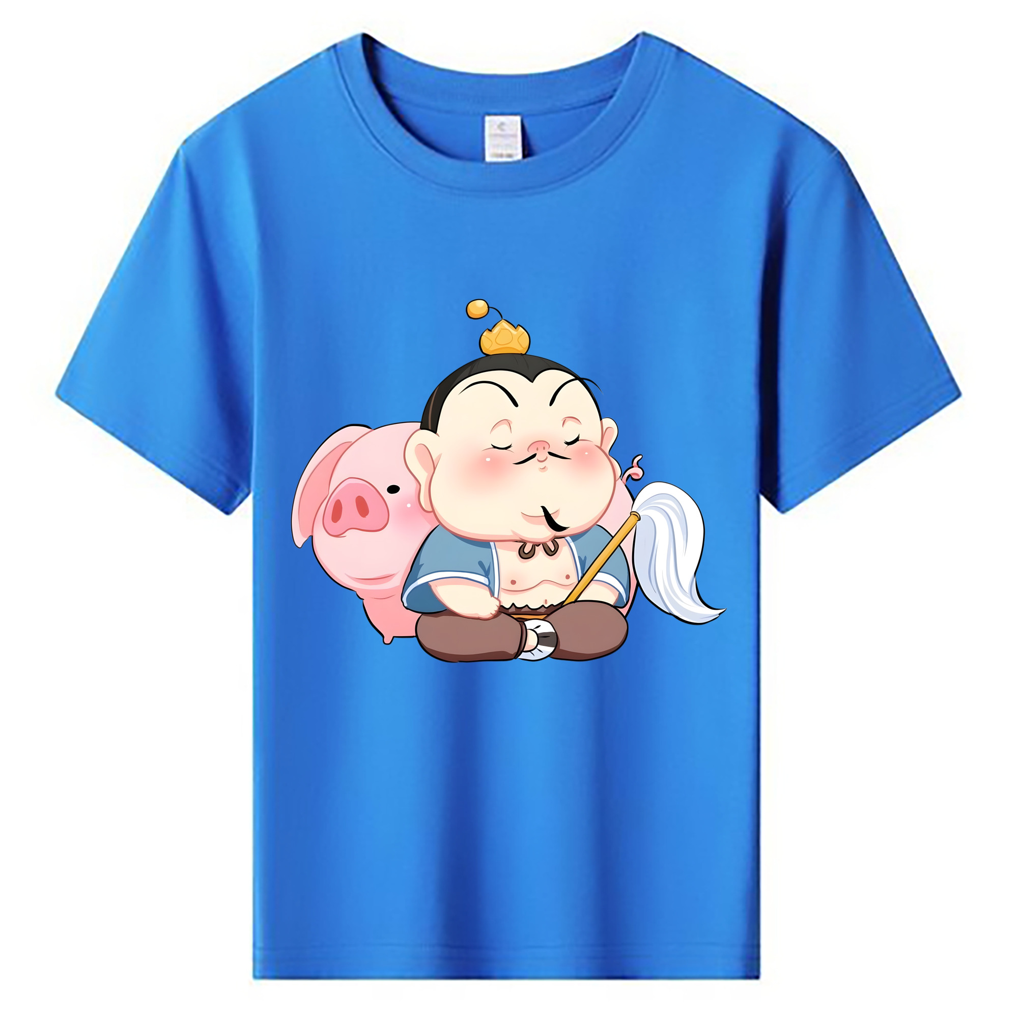 （画像用） Ne Zha 2 ナタ 魔童の大暴れ 綿100％キッズTシャツ（フロントプリント）